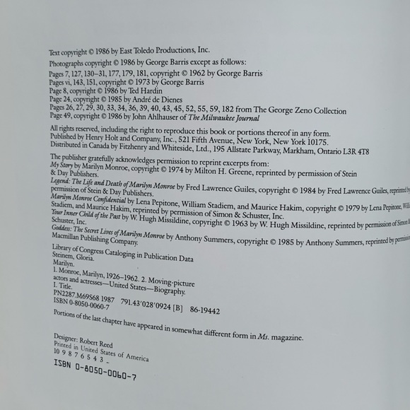 Vintage First Edition Marilyn Monroe Norma Jean Hardcover by Gloria Steinem - Picture 5 of 10